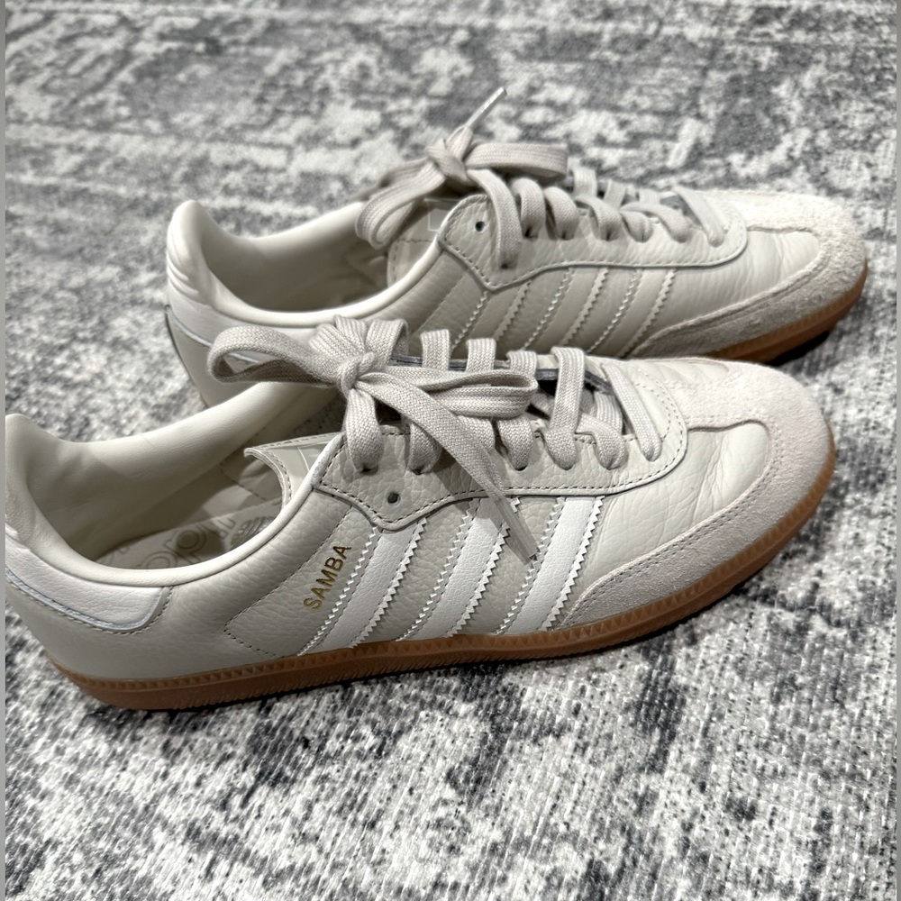 Adidas Samba OG Sneakers Tan/Gold - W Size 8